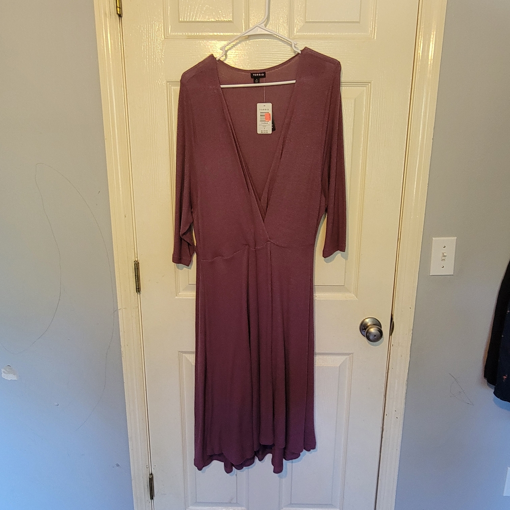 Torrid Deep Mauve Long Sleeve Dress